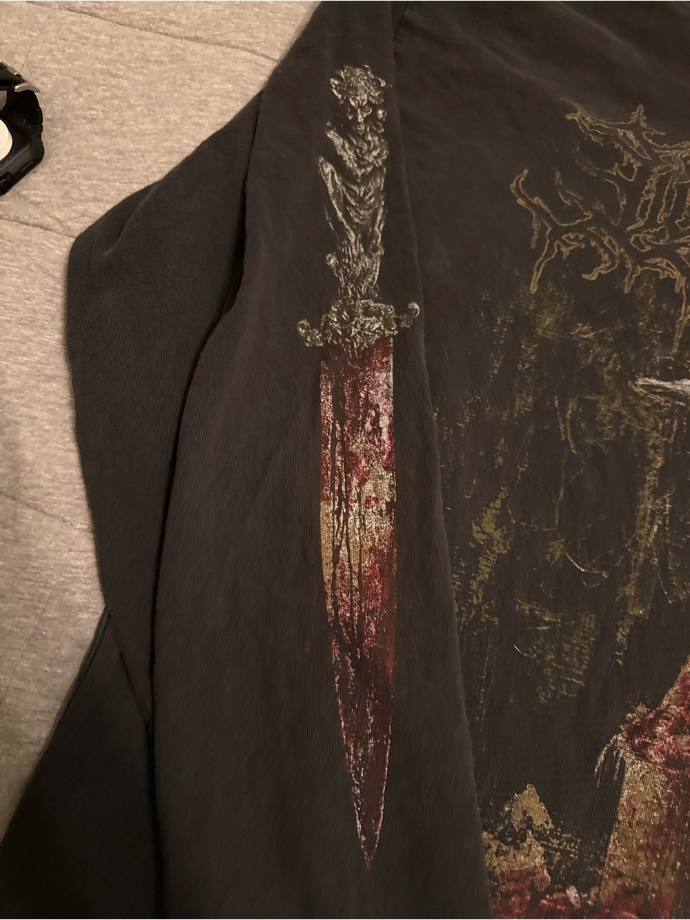 Lorna Shore TourBlack Graphic Long-Sleeve Men's Shirt with Distressed Goat Print - Picture 6 of 7